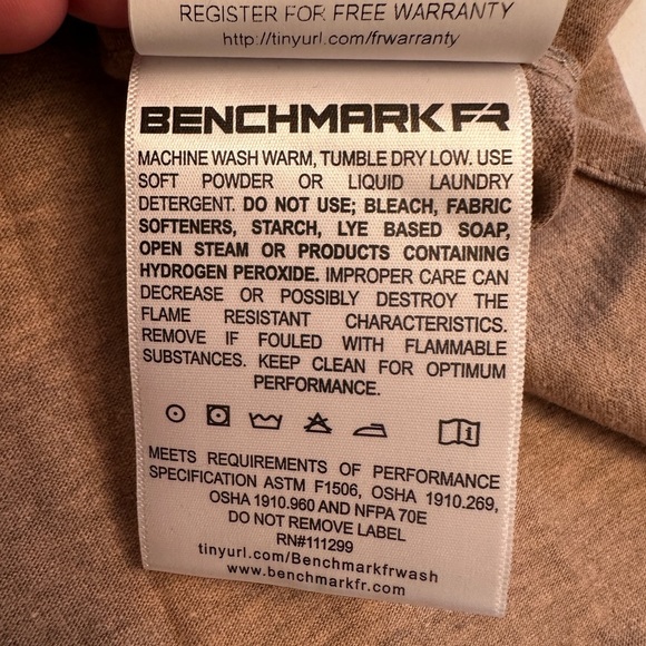 Benchmark Size M Oh Snap Hybrid FR Shirt Fire Resistant Stretch Material Tan - Picture 8 of 12